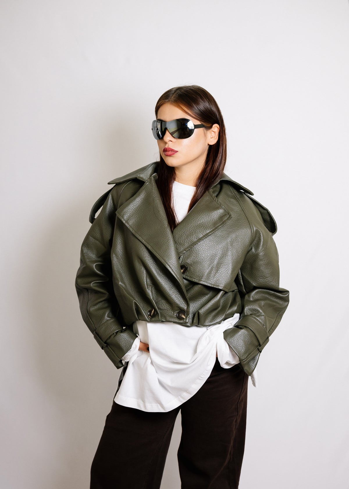 Bomber in ecopelle
