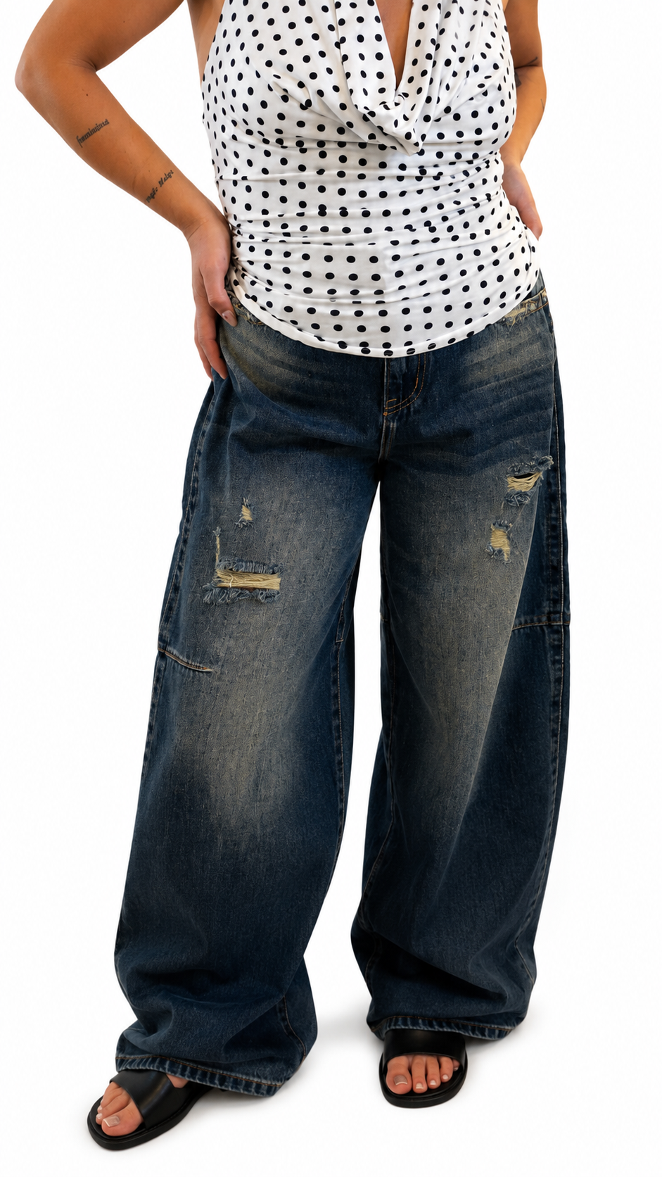 Denim balloon sabbiato