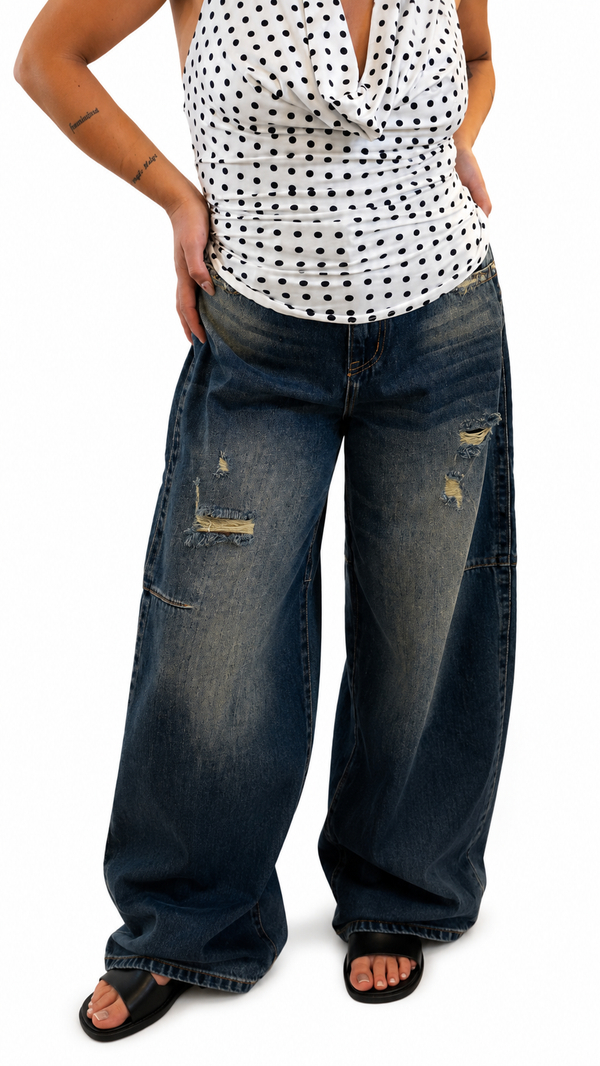 Denim balloon sabbiato