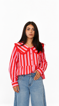Camicia a righe rosso/rosa